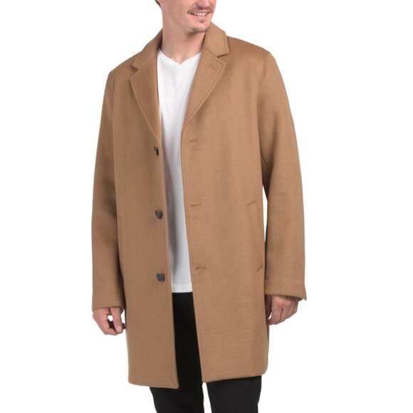COLE HAAN SIGNATURE Camel Wool Blend Melton Classic Topper Jacket - Picture 1 of 2